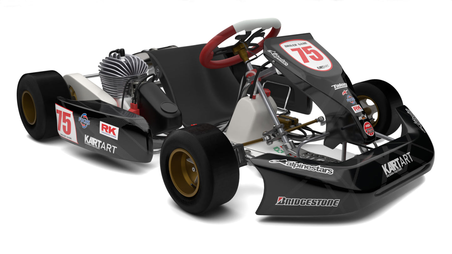 Carbon Style Full Go Kart Sticker Kit