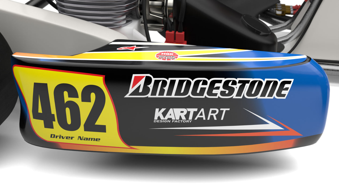 Decals for go kart side pods by kartart sunrise style