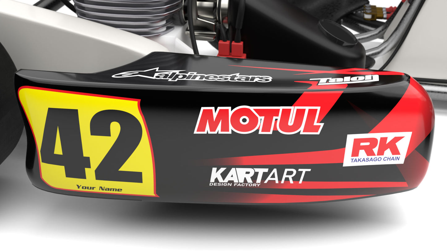 image of a kart sticker kit for sale image shows the side pod sticker kit by kart art thunder style