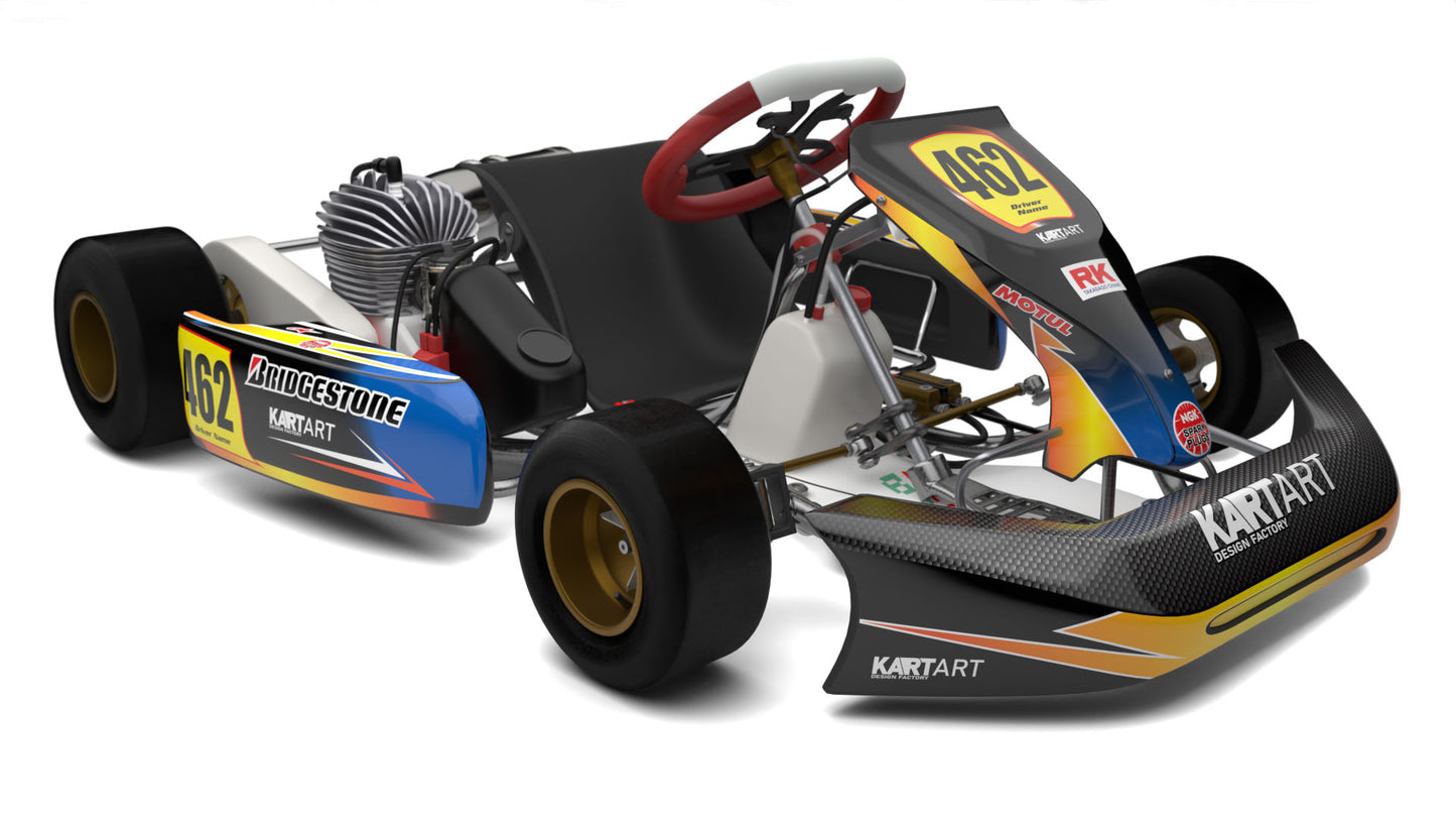 Go kart sticker kit sunrise style by Kart Art